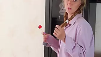 She Has Never Done This Before!!! Funny Russian Lollipop Stud Blown Landlords Wang