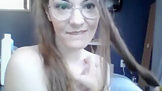 School Whore Outfit - Camgirl Masturbation With A Dildo And Her Wand