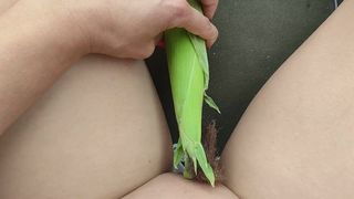 Anna Perv Play Whith Corn when Ride Car