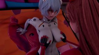 Asuka and Rei made a Juicy Fuck [futa x Futa]