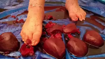 Stomping Beets With My Raw Feet - ASMR