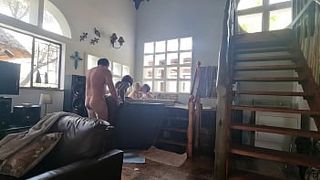 Interacial three whores one prick foursome ORAL SEX and vagina fucking swapping in and out of SPA BATH | REVERSE SEX PARTY