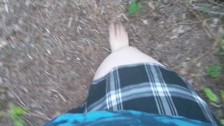 Dare: Trans Sissy Takes 600 Steps Into Forest in Micro Skirt. Completed!
