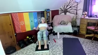 PaintedRose.Live Tape Blog Workout Session - Curvy Rosie Lifting Weights and Core Strength Building
