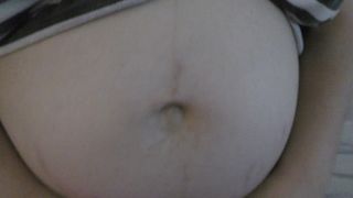 Dirty wifey with a humongous pregnant belly and enormous tits home-made filming her hot body!