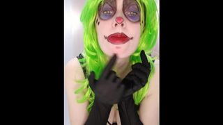 Sleazy Jennifer Wears Clown Makeup & Pies Herself with Shaving Foam.