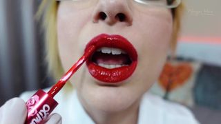 TRAILER Attractive Nurse with Juicy Red Lips
