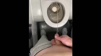 First time EVER flying piss in public restroom felt amazing! My new kink! Desperate moaning