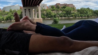 Mariah's Footjob By The River two