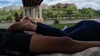 Mariah's Footjob By The River two