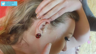 Dirty Natali Takes a Jizz Shot in the Ear - Ear Porn - Hand-Job