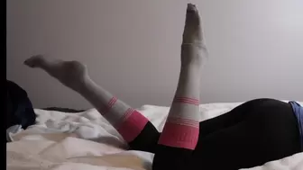 Latex Glove Knee High Sock Tease