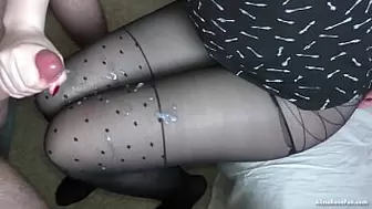 Sperm Shot Set Of on Legs in Pantyhose and Stockings - #1