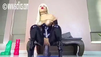 Giant BBC Dildo Makes Cute Ex-Wife Squirt