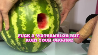 Allowed slave to fuck watermelon in her mouth like a lady. ASMR sounds like twat