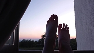 APPRECIATE THIS GORGEOUS SUNSET NEXT TO MY FEET