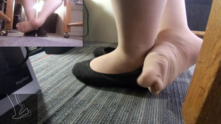 Ex-Wife at the office ballet flats shoeplay