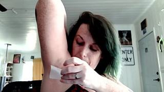camgirl waxing hairy armpits ASMR bizarre