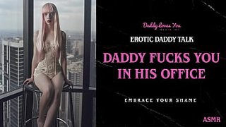 Daddy Talk: Stepdad rides you in his office and breeds you