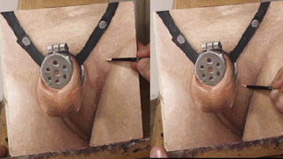 Penis Cage Crotch Close Up - JOI of Painting Episode 129