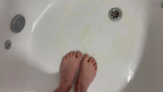 Peeing all over my feet, couldn’t hold it in any longer!