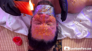 Punishing My Filthy Fiance with Scalding Wax All Over