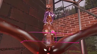 Cryptofantasy Is Gagged And a Enormous Dildo Opens Her Rear-end, In A BDSM Room, And Has Multiple Orgasms
