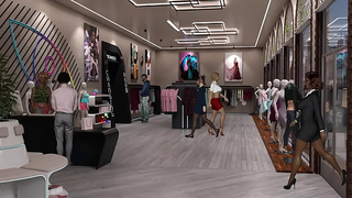 An office chick brought a dildo into the fitting room and began masturbating with it in public. Cartoon Game Kink Maker