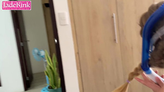 Beautiful chick intense sex on vacation in hotel room