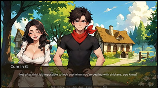 Farmer Kink [ TABOO Asian cartoon Game ] Ep.four SURPRISE BONER in front of the MAID !