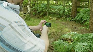 Red-head Fox Skank Lily Kink is filmed on motion cam's in the woods flashing then fucking herself with dildos