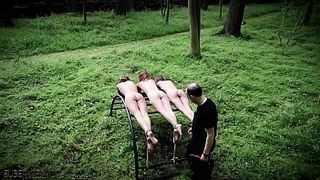 Three teen slaves punishment and humiliated in rough bdsm