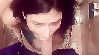 Girl Sucked on Stranger in Toilet and Hard Fuck - Cumshot