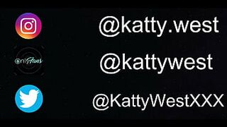 Crazy bitch Katty West pee in the forest in an abandoned house