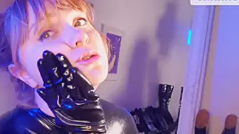 Latex Babe Drools On Catsuit Sucks Heels And Gloves And Gets Covered In Spunk
