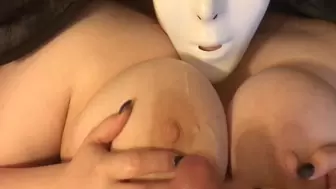 Masked FAT WOMAN Wifey Gets Titty Sexed and Cum-Shot