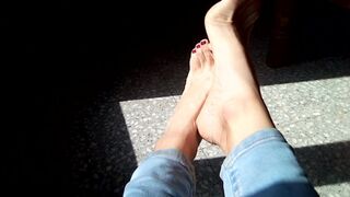 Playing with my Feet while they Sunbathe !!