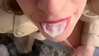 Public home-made sperm in mouth bj cumshot set of in nature