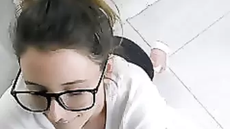 Cutie wife blowing her friend and gets facialed